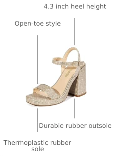 Image of DREAM PAIRS Heels for Women Block Chunky Platform Sandal