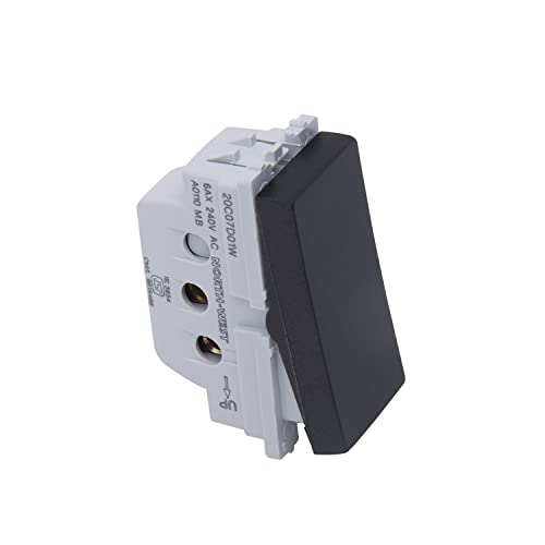 Image of Wipro Northwest Nowa 6A One Way Switch, Matt Black (pack of 10)