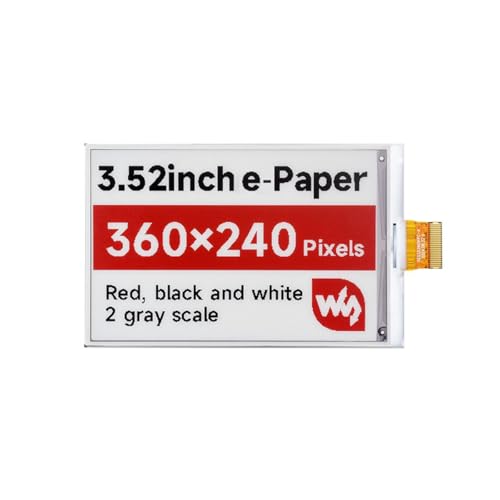 TUOPUONE 3.52inch E-Paper Display (B) E-Ink Display 360x240 Red/Black/White Color SPI Interface