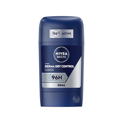 NIVEA MEN - Stick Masculin Derma Dry Control - Déodorant Homme 96H Anti-Transpirant - Protection Maximum Contre la Transpiration Intense & les Odeurs - Derma Control -...
