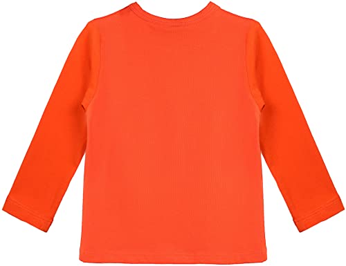 Image of Lilax Girls' Basic Long Sleeve Round Neck Cotton T-Shirt 2T Orange