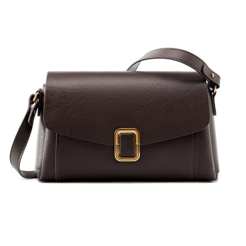 Image of Genuine Leather Crossbody Bag for Women, Adjustable Shoulder Bag | Lightweight Satchel Handbag, 2 Detachable Straps, Travel, Everyday, Work, Gift