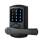 Keyless Entry Door Lock with Keypad and Handle for Front Doors, Touchscreen, Anti-peep Password, Auto-Locking, Matte Black