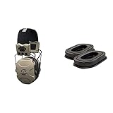WALKER'S XCEL 100 Digital Electronic Muff W/Voice Clarity, Advanced Circuit, 4 Listening Modes, Beige (GWP-XSEM) and Walker's Game Ear Gel Filled Ear Pad, Multi