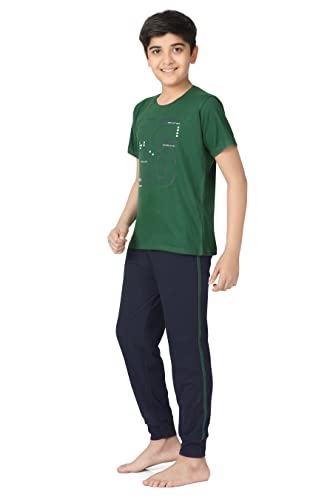 Image of Kids Night Suit for Boys - Cotton Set of Pyjama & T-Shirt Sleepwear - Lightweight & Comfortable Night Wear for Kids