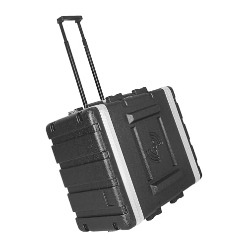 Image of Sound Town Lightweight 6U PA DJ Rack /Road Case with 5U Rack Space, ABS Construction, 19 inch Depth, Retractable Handle, Wheels and Heavy-Duty Latches (STRC-A6UT)