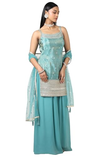 Image of Soch Womens Tissue Embroidered Suit Set With Sequins