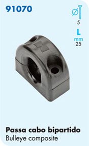 Nautos #91070- Two Pieces Composite Bull Eye- Sailboat Hardware