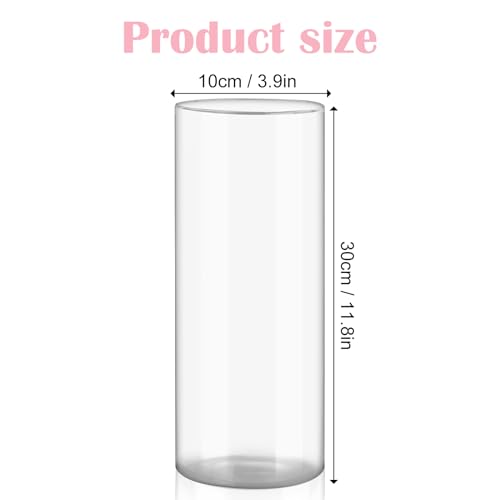 2 Pack Vase Glass, Flower Vases for Candles Large Tall 30cm for Living Room, 9.5cm x 25cm - Image 2