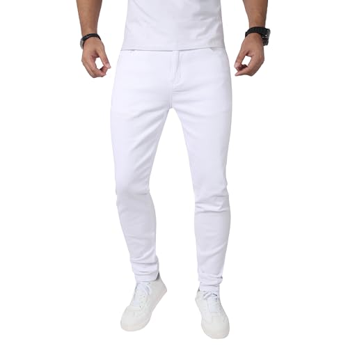 JUNBAOSS Men's Skinny Stretch Jeans Slim Ripped Jeans for Men, Distressed Tapered Leg Fashion Comfort Flex Waist Denim Pants3