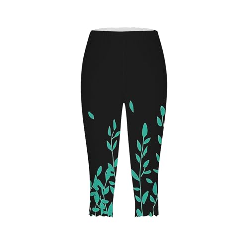 Capri Pants for Women High Waist Tummy Control Floral Printed Leggings Trendy Casual Dressy Comfy Silm Fit Tights4