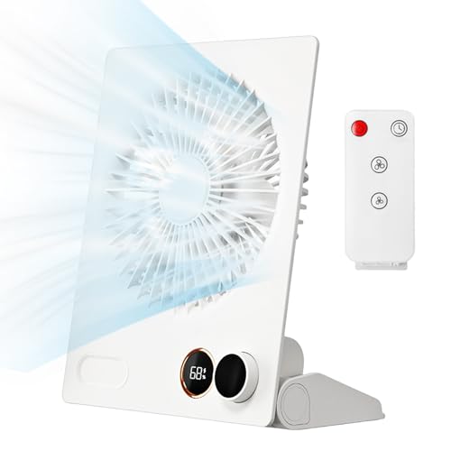 Mini ventilador con mando a distancia, batería de 4000mAh, velocidad continua, ventilador USB plegable de 180°, ventilador de batería portátil, USB, para oficina, hogar, viajes