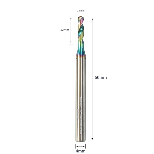 Image of Tools DLC Carbide Drill, 2.5mm, 50mm Overall Length,D4mm Shank. Diamond-Like Coating, CNC Cutting Tools for Aluminum, Copper, Magnesium Alloys, Composite Materials (D2.5-50L-2pcs)
