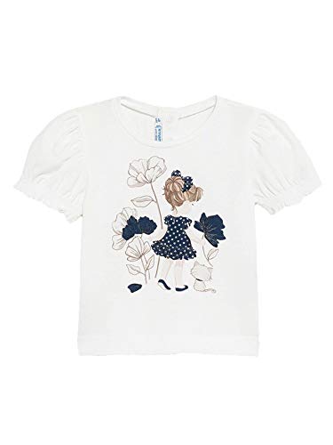 mayoral 21-01077-046 - T-Shirt m/c Fille et Chat pour Bébé Fille 18 Mois BLC-Marine Cover