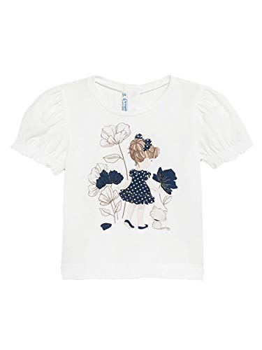 mayoral 21-01077-046 - T-Shirt m/c Fille et Chat pour Bébé Fille 18 Mois BLC-Marine