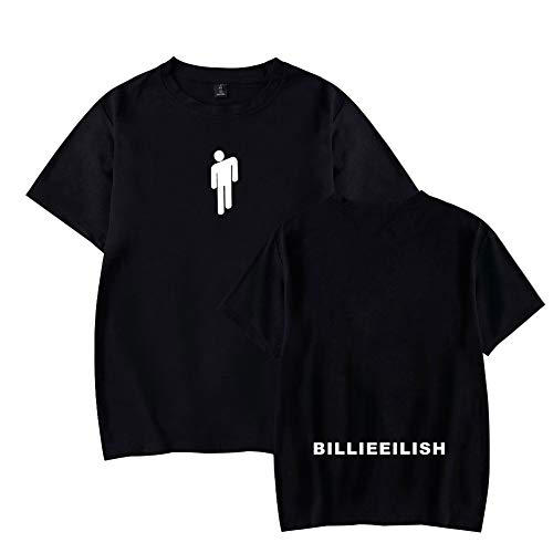 Billie Eilish Camiseta Manga Corta Basica Mujer Hombre Harajuku Sudadera Sin Capucha Camisa Sweatshirt Sueter Blusa Cuello Redondo Jersey Verano Pulover Hip Hop Jumper Tunica Top A13083TX011XL
