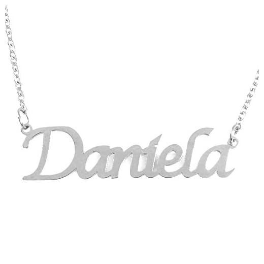 Kigu DANIELA Collar con nombre - Tono plateado personalizado - Cadena ajustable