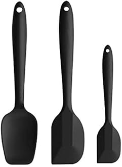iNeibo Heat Resistant Silicone Spatulas, Non Stick Coating with Steel core, Cake Cream Butter Spatula Mixing Batter Scraper Brush Silicone Baking Tools(3PCS)