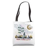 Vincent Van Gogh's Starry Night | NYC Skyline | Ny Pigeon Tote Bag