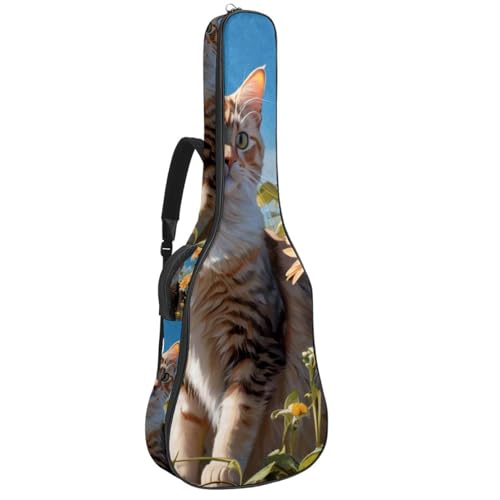 Sac de guitare acoustique chat mignon multicolore, le cadeau idéal