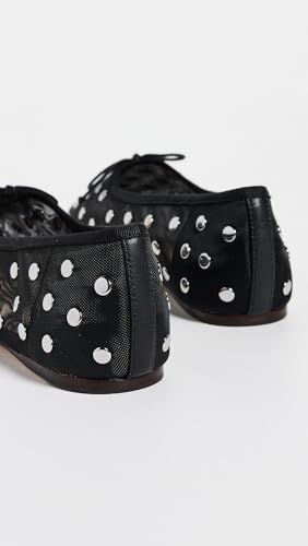 Loeffler Randall Women's Landon Soft Ballet Flats, Black/Silver, 6 Medium US3