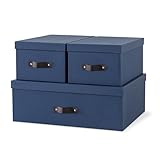 Soul & Lane Decorative Storage Boxes with Lids - Set of 3 (One Large and Two Medium), Sturdy Cardboard Organizers for Photos, Versatile Boxes...