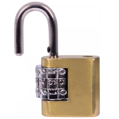 Cadeado Código Segredo Senha 25mm Stam Para Malas Armarios Mochilas Bolsas Academia (Dourado)