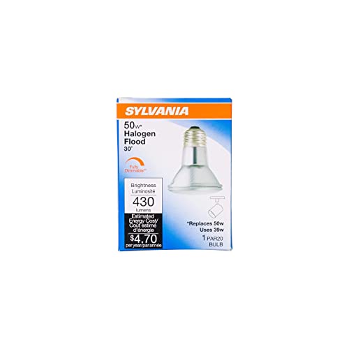 Sylvania 16104/2 16104 2-Pack Capsylite Halogen Dimmable Lamp / Par20 Flood Light Reflector / 50W Replacement/Medium Base E26 / 39 Watt K – Warm White, 2 Count (Pack Of 1), 2850 Kelvin #TOP2