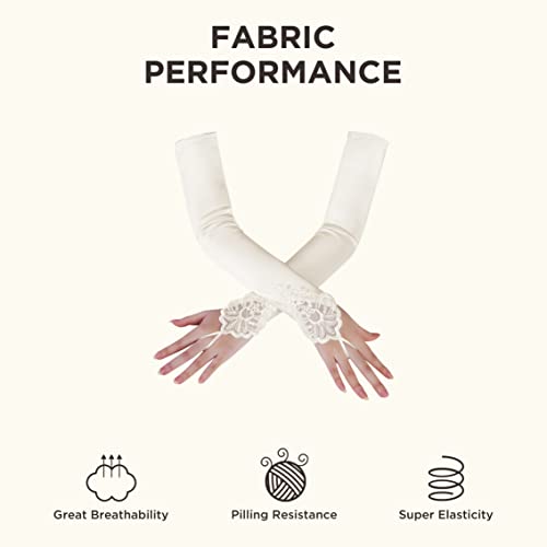 BABEYOND Long Opera Party 20s Satin Gloves Tea Party Stretchy Adult Size Elbow Length