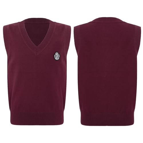 School Uniform Vest for Girls Boys Knitted Sweater Vest Sleeveless Pullover Waistcoat Casual Knitwear