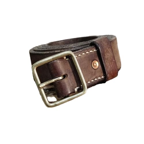 Men's 38/43Mm Fashion Genuine Leather Belts Vintage Pin Buckle Jeans Waistband Accessory