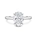 Rikelus 10K 14K 18K Solid Gold Moissanite Engagement Ring for Women, 1-3 Carat Oval Cut Moissanite Wedding Ring Solitaire Band Engraved Name Jewelry Gift for Anniversary Valentine's Day