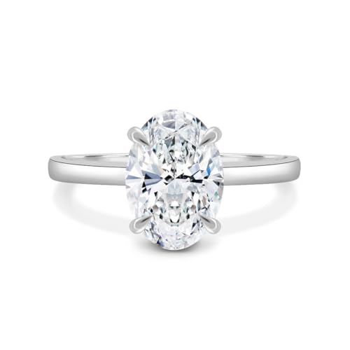 10K 14K 18K Solid Gold Moissanite Engagement Ring for Women, 1-3 Carat Oval Cut Moissanite Wedding Ring Solitaire Band Engraved Name Jewelry Gift for Anniversary Valentine's Day3