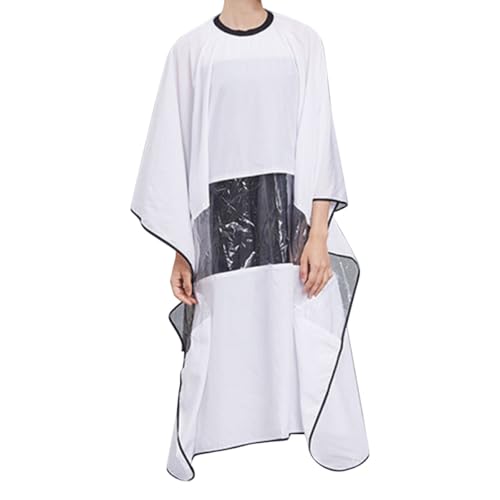 Capa de peluquería blanca con ventana y resistente a arrugas