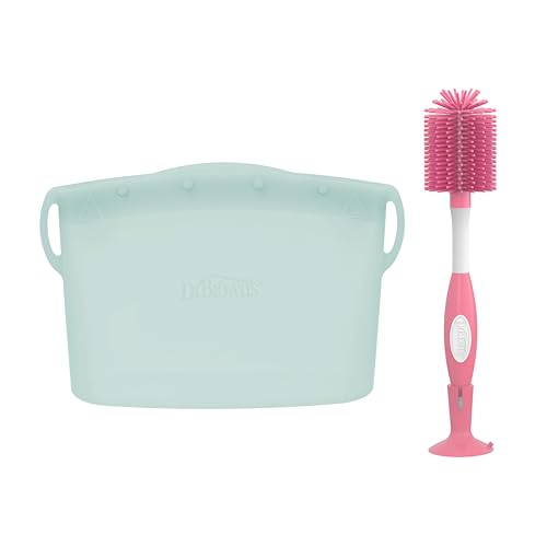 Image of Dr. Brown's Microwave Steam Sterilizer Bag, Bottle Cleaning Brush & Nipple Cleaner, Reusable 100% Silicone Sterilizing Bag