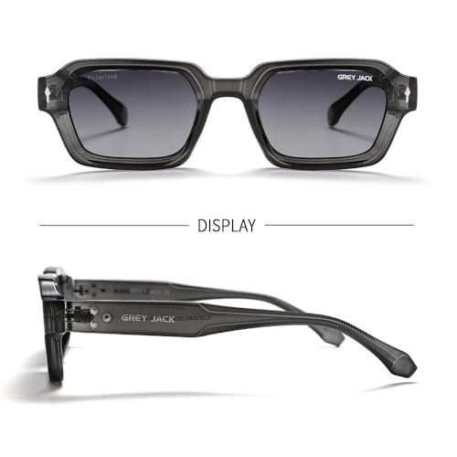 Image of grey jack TR90 Rectangle Polarized Sunglasses for Men Women,Stylish Full Rim Eyewear for UV Protection 21040