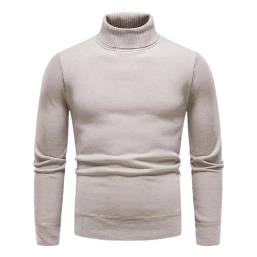 Men's Pullover Sweaters Slim Fit Warm Long Sleeve Solid Color Knit Casual Sweater - Main Image