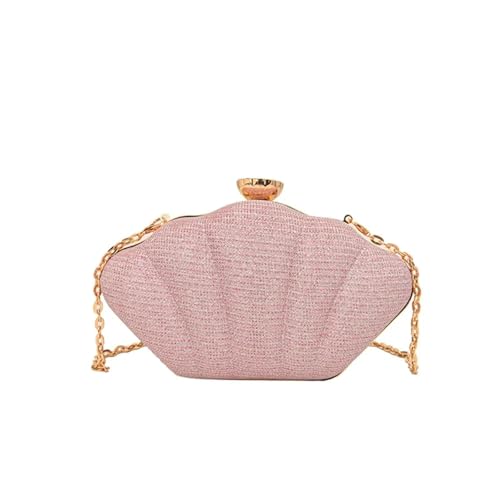 Bolso Nacar Bolso de mano informal con forma concha for banquete noche, caja diamantes imitación brillantes, bolso hombro gran capacidad, for mujer, for fiesta(Pink)
