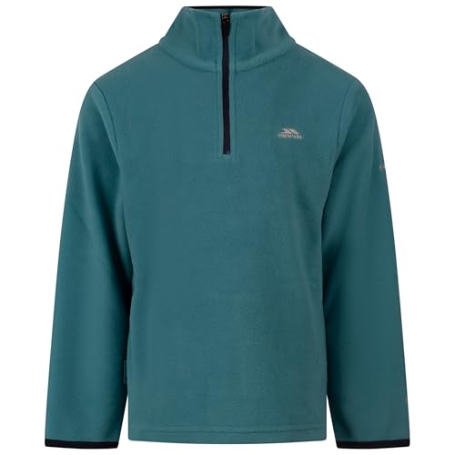 Trespass Boys Fleece Jumper - Lightweight Warm Half Zip Pullover with Contrast Binding on Cuffs, Contrast Inner Collar, 1/2 Zip in Contrast Colour, 100% Polyester Microfleece
