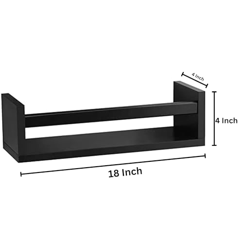 Image of WooDinto Wall Shelves for Living Room, Bedroom|Wall Mounted ShelfWall Hanging Storage Unit|Wall Organiser Shelf (White, Floating Set of 2 - White - 18 Inch)