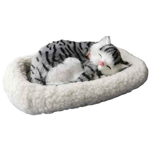 Chat respirant soft & cuddly respirant peluche de couchage chat réaliste
