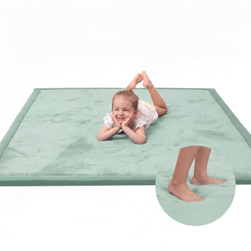 Image of Baby Play Mat for Floor,1.3 inch Thick Memory foam Tummy Time Mat for Toddlers,Infants,kids,Water-Repellent Soft Nursery Rug,Extra Large Non Slip for Crawling&Yoga,Tatami Style for Living Room(Sage Green)