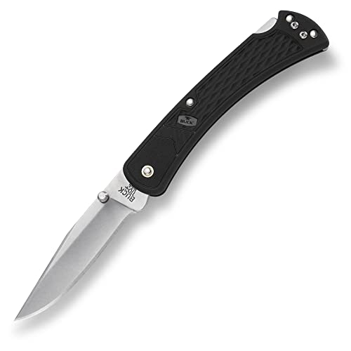 Buck Knives 110 Slim Select Folding EDC Knife, 3-3/4” Pocket Knife Blade, Nylon Handle, 420HC Stainless Steel Clip Point Folding Blade, Made in the USA, Black, 2.8 oz