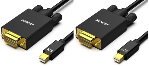 Image of BENFEI Mini Displayport to VGA Cable, 1.8M Thunderbolt to VGA Gold-Plated Cord Compatible for MacBook Air 2010-2017, MacBook Pro 2010-2015,Mac mini 2010-2014, Surface pro 1 /2 /3 /4 (Pack of 2)
