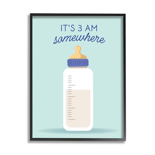 Image of It's 3am Somewhere Humor, 16 x 20 Inch Framed Giclee Print | Stupell Industries . By Emily Dumas . Ready to hang . Fun gift for bedroom or nursery . Made in USA