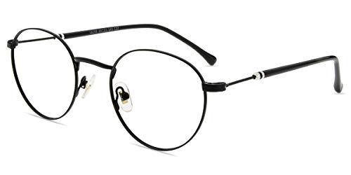 Blaulicht Brille ohne Sehstärke Entspiegelt Damen Herren, Runde Metall Anti Blaulicht Computer Brille gegen Kopfschmerzen, Blaulichtfilter UV