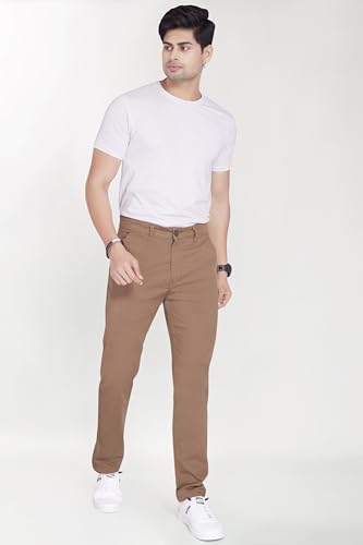Image of DIVISIVE Men's Regular Fit Cotton Chinos Trousers Pants