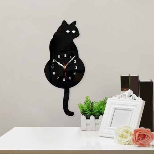 Reloj de gato vintage mecánico libre de ruidos para el dormitorio 4