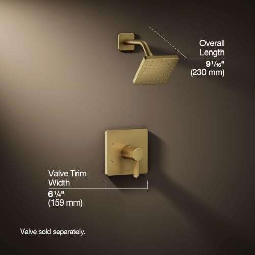 Image of KOHLER TS23503-4-2MB Parallel Rite-Temp shower trim, Vibrant Brushed Moderne Brass