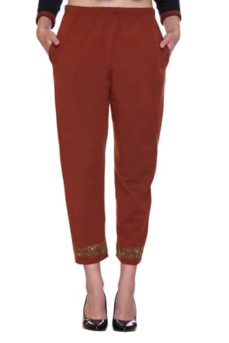 Image of Rosary Women's Woolen Winter Embroidered Kurta with Palazzo Pant | Warm Ethnic Suit Set - 2 Piece Outfit